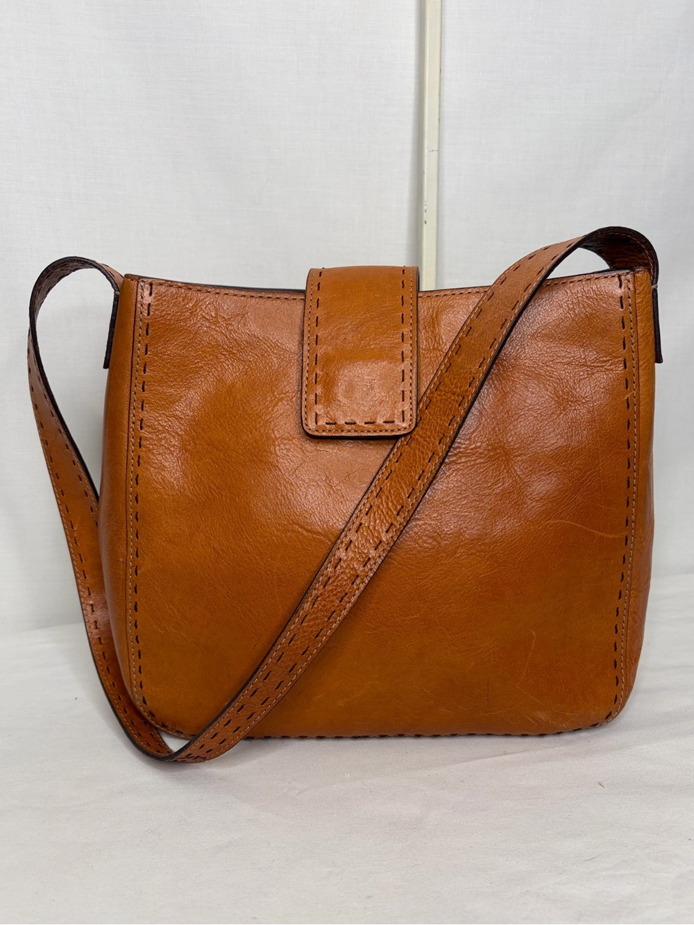Vintage Fossil Sedona Tan Leather Crossbody Bag